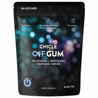 WUG GUM - OFF VALERIAN, TRYPTOPHAN, LEMON BALM AND MELATONIN 10 UNITS