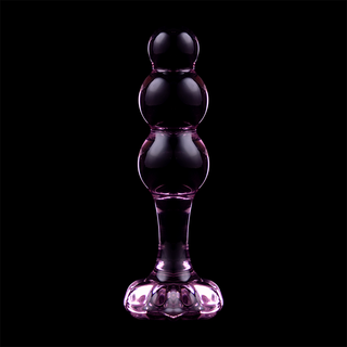 NEBULA SERIES BY IBIZA - MODEL 1 ANAL PLUG BOROSILICATE GLASS PINK 10.5 CM -O- 3 CM
