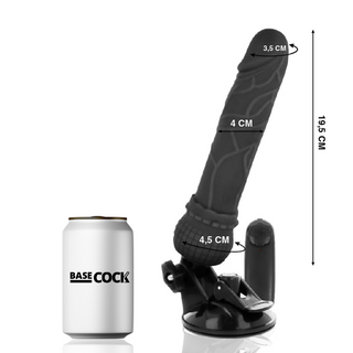 BASECOCK — REĀLISTS VIBRATORA TĀLVADĪBAS PULTS MELNS 19,5 CM -O- 4 CM