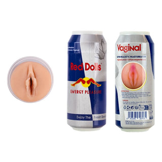 ALIVE - RED DOLL MALE MASTURBATOR VAGINA ENERGETIC DRINK CAN