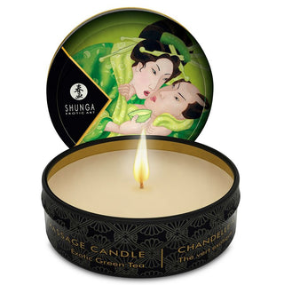 SHUNGA - MINI CARESS BY CANDELIGHT МАССАЖНАЯ СВЕЧА T ЗЕЛЕНАЯ 30 МЛ