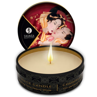 SHUNGA - MINI CARESS BY CANDELIGHT КЛУБНИКА И КАВА МАССАЖНАЯ СВЕЧА 30 МЛ